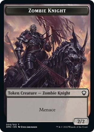 Zombie Knight // Warrior Double-sided Token [Dominaria United Commander Tokens] MTG Single Magic: The Gathering  | Multizone: Comics And Games