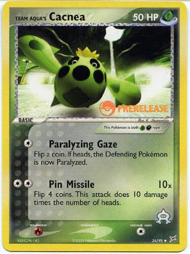 Team Aqua's Cacnea (24/95) (Prerelease Promo) [EX: Team Magma vs Team Aqua] Pokemon Single Pokémon  | Multizone: Comics And Games