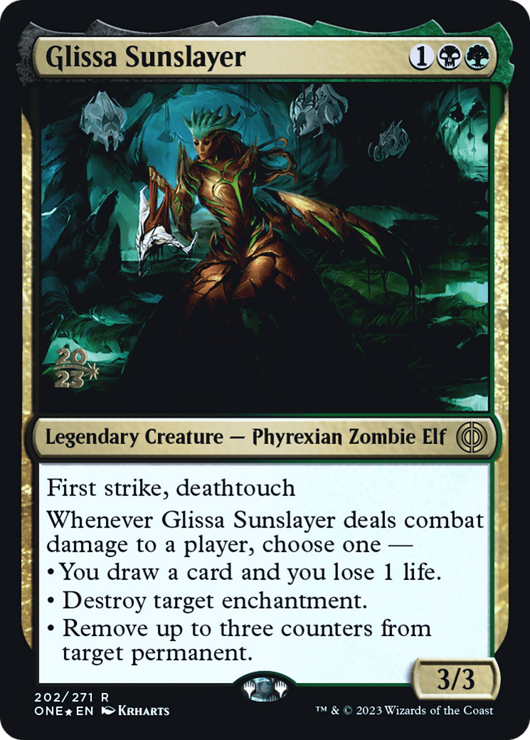 Glissa Sunslayer [Phyrexia: All Will Be One Prerelease Promos] MTG Single Magic: The Gathering  | Multizone: Comics And Games