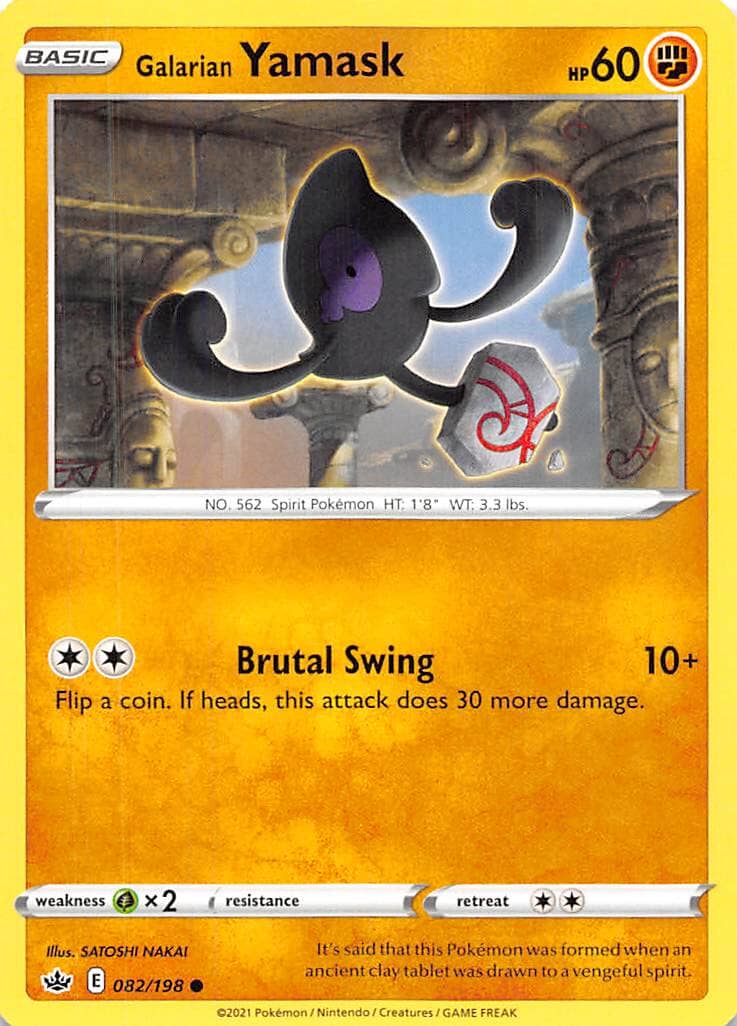 Galarian Yamask (082/198) [Sword & Shield: Chilling Reign] Pokemon Single Pokémon  | Multizone: Comics And Games