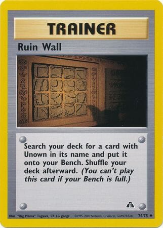 Ruin Wall (74/75) [Neo Discovery Unlimited] Pokemon Single Pokémon  | Multizone: Comics And Games