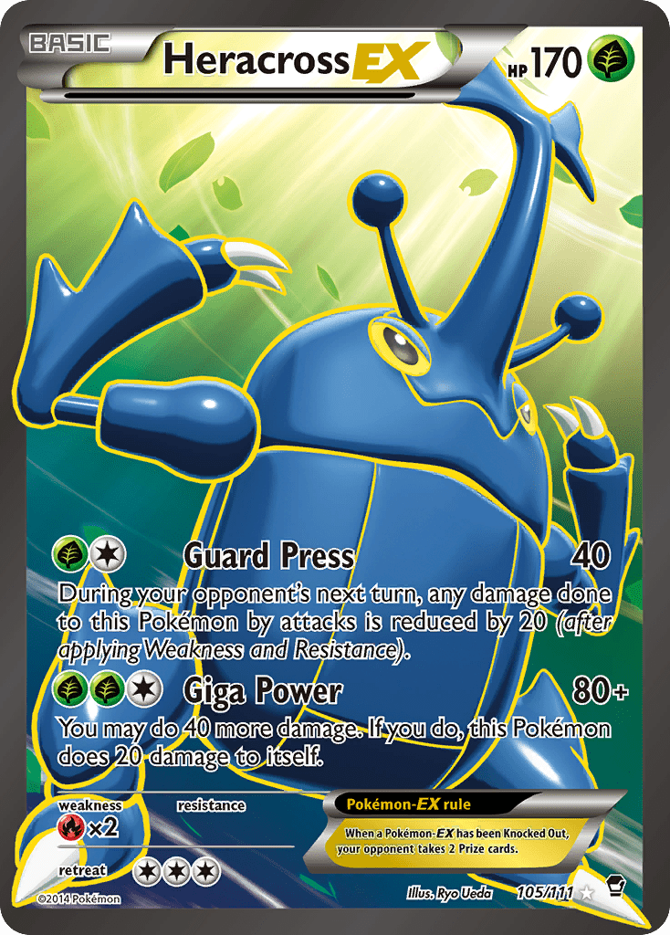 Heracross EX (105/111) [XY: Furious Fists] Pokemon Single Pokémon  | Multizone: Comics And Games
