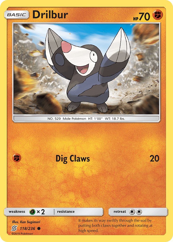 Drilbur (118/236) [Sun & Moon: Unified Minds] Pokemon Single Pokémon  | Multizone: Comics And Games
