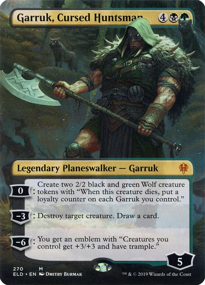 Garruk, Cursed Huntsman (Borderless) [Throne of Eldraine] MTG Single Magic: The Gathering  | Multizone: Comics And Games