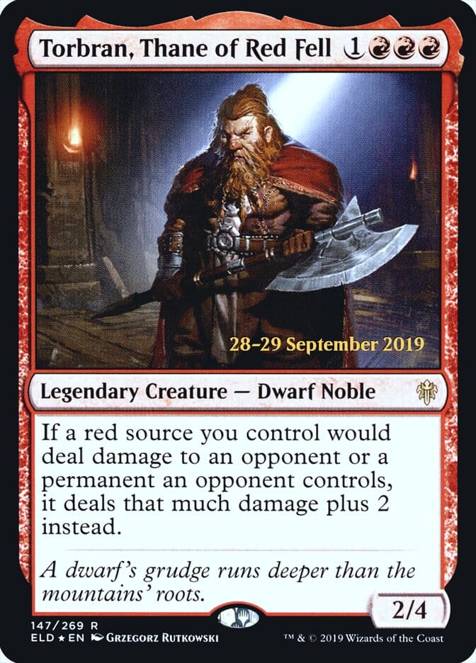 Torbran, Thane of Red Fell [Throne of Eldraine Prerelease Promos] MTG Single Magic: The Gathering  | Multizone: Comics And Games