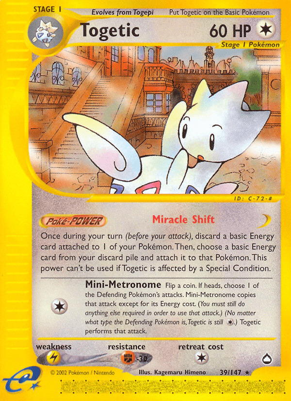 Togetic (39/147) [Aquapolis] Pokemon Single Pokémon  | Multizone: Comics And Games