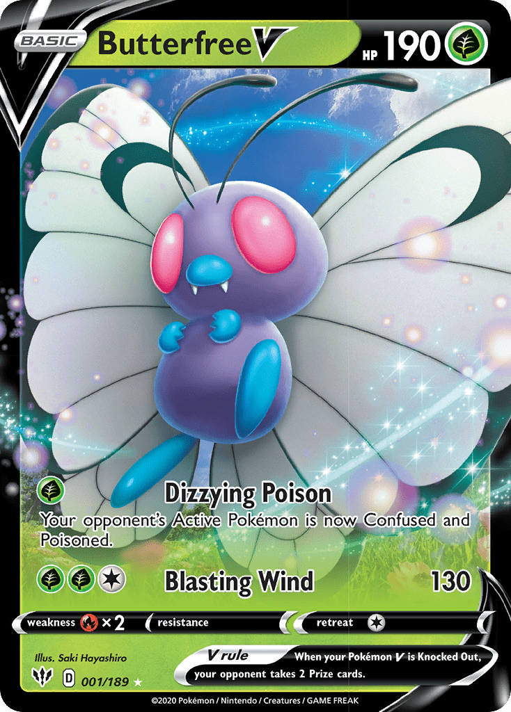 Butterfree V (001/189) [Sword & Shield: Darkness Ablaze] Pokemon Single Pokémon  | Multizone: Comics And Games