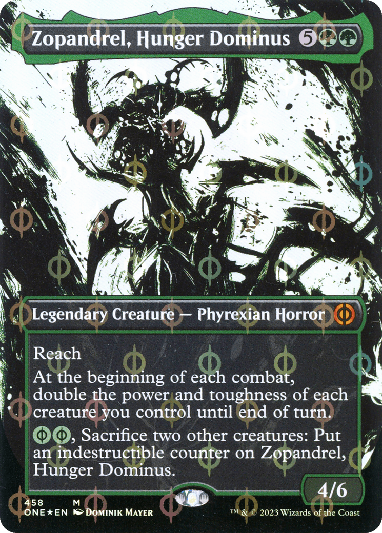 Zopandrel, Hunger Dominus (Borderless Ichor Step-and-Compleat Foil) [Phyrexia: All Will Be One] MTG Single Magic: The Gathering  | Multizone: Comics And Games