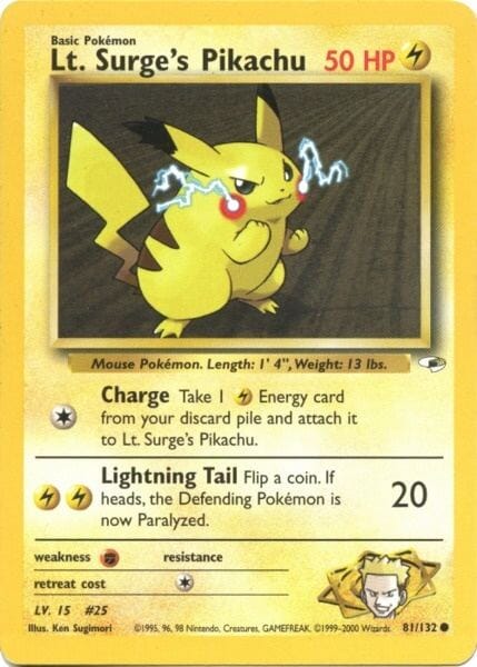Lt. Surge's Pikachu (81/132) [Gym Heroes Unlimited] Pokemon Single Pokémon  | Multizone: Comics And Games