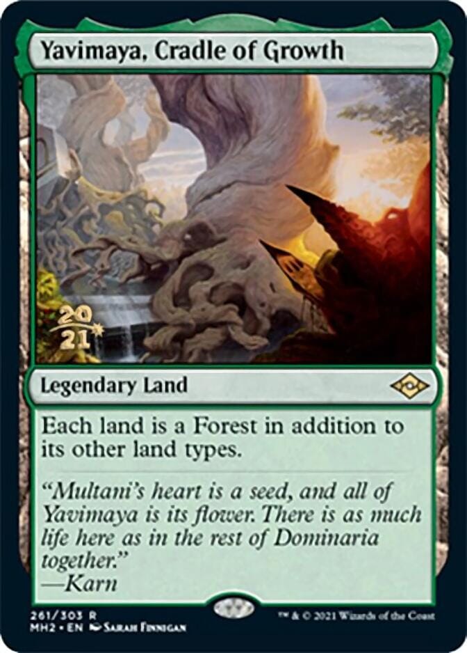 Yavimaya, Cradle of Growth [Modern Horizons 2 Prerelease Promos] MTG Single Magic: The Gathering  | Multizone: Comics And Games