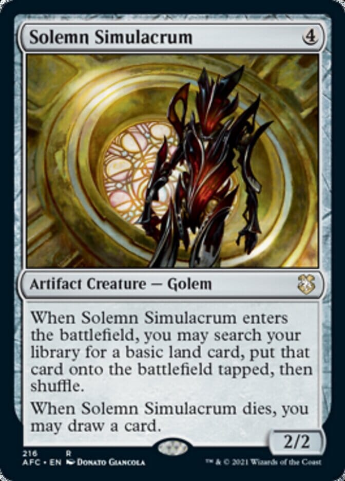 Solemn Simulacrum [Dungeons & Dragons: Adventures in the Forgotten Realms Commander] MTG Single Magic: The Gathering  | Multizone: Comics And Games