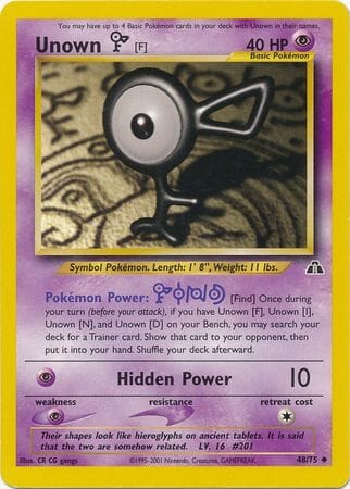 Unown [F] (48/75) [Neo Discovery Unlimited] Pokemon Single Pokémon  | Multizone: Comics And Games