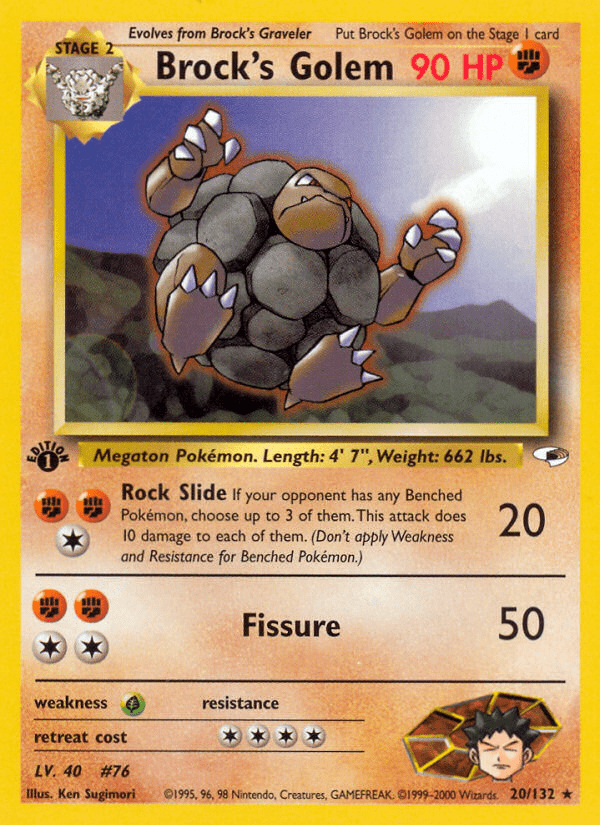 Brock's Golem (20/132) [Gym Heroes 1st Edition] Pokemon Single Pokémon  | Multizone: Comics And Games