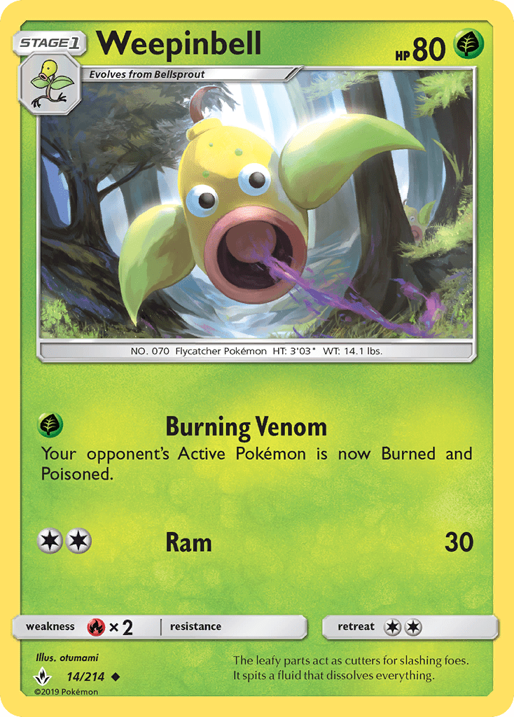 Weepinbell (14/214) [Sun & Moon: Unbroken Bonds] Pokemon Single Pokémon  | Multizone: Comics And Games