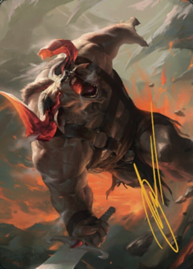 Furious Bellow Art Card (Gold-Stamped Signature) [Dominaria United Art Series] MTG Single Magic: The Gathering  | Multizone: Comics And Games