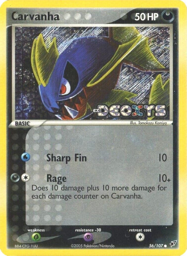 Carvanha (56/107) (Stamped) [EX: Deoxys] Pokemon Single Pokémon  | Multizone: Comics And Games