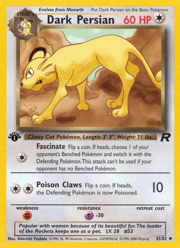 Dark Persian (42/82) [Team Rocket 1st Edition] Pokemon Single Pokémon  | Multizone: Comics And Games