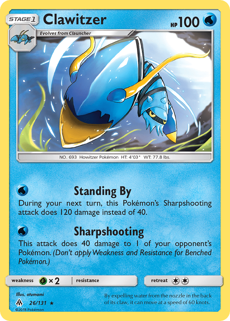 Clawitzer (26/131) [Sun & Moon: Forbidden Light] Pokemon Single Pokémon  | Multizone: Comics And Games