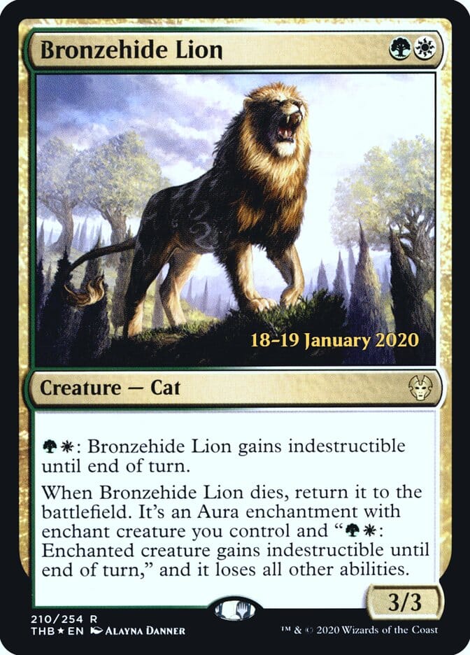 Bronzehide Lion [Theros Beyond Death Prerelease Promos] MTG Single Magic: The Gathering  | Multizone: Comics And Games