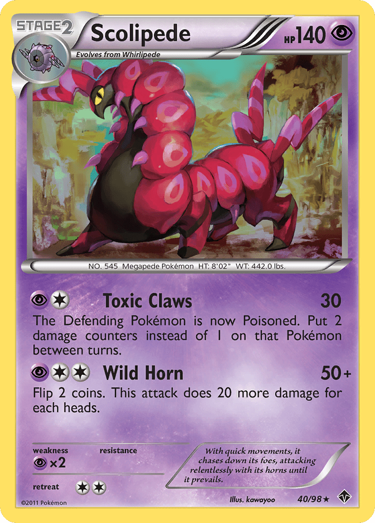 Scolipede (40/98) [Black & White: Emerging Powers] Pokemon Single Pokémon  | Multizone: Comics And Games