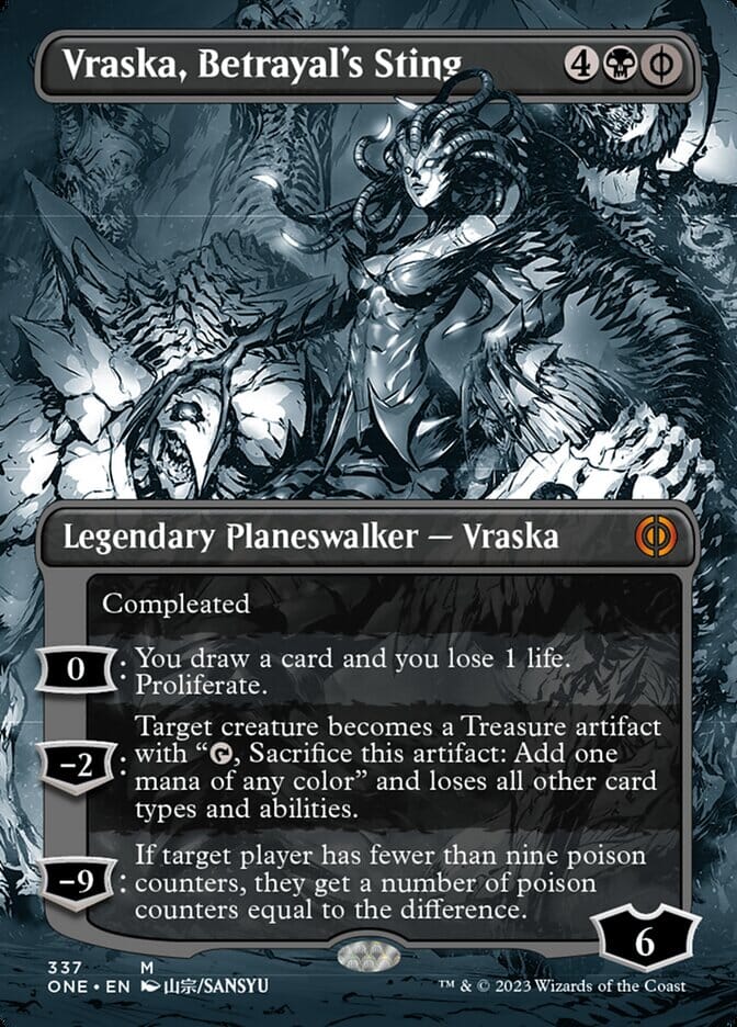 Vraska, Betrayal's Sting (Borderless Manga) [Phyrexia: All Will Be One] MTG Single Magic: The Gathering  | Multizone: Comics And Games