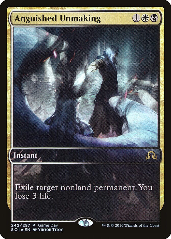 Anguished Unmaking (Game Day) (Extended Art) [Shadows over Innistrad Promos] MTG Single Magic: The Gathering  | Multizone: Comics And Games
