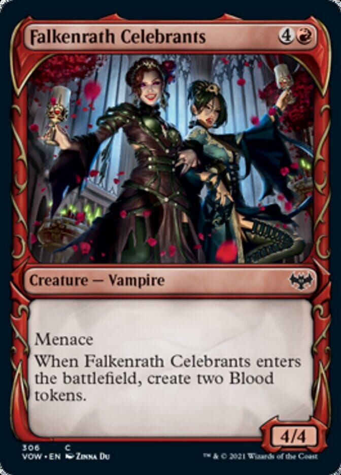 Falkenrath Celebrants (Showcase Fang Frame) [Innistrad: Crimson Vow] MTG Single Magic: The Gathering  | Multizone: Comics And Games