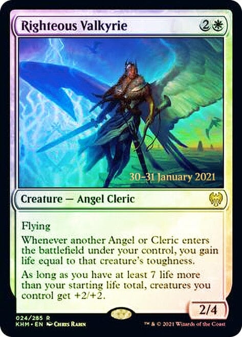 Righteous Valkyrie [Kaldheim Prerelease Promos] MTG Single Magic: The Gathering  | Multizone: Comics And Games