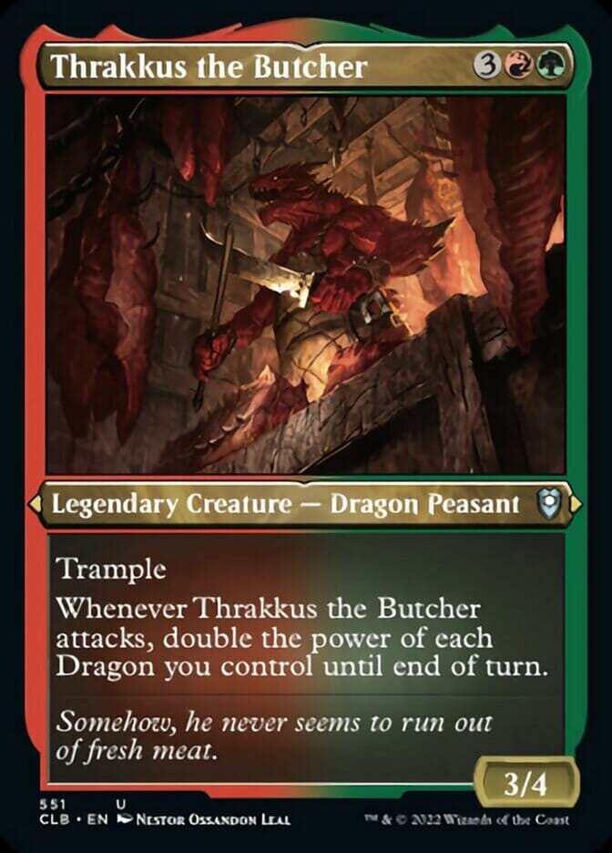 Thrakkus the Butcher (Foil Etched) [Commander Legends: Battle for Baldur's Gate] MTG Single Magic: The Gathering  | Multizone: Comics And Games