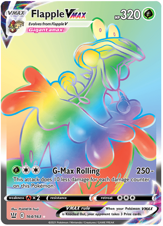 Flapple VMAX (164/163) [Sword & Shield: Battle Styles] Pokemon Single Pokémon  | Multizone: Comics And Games