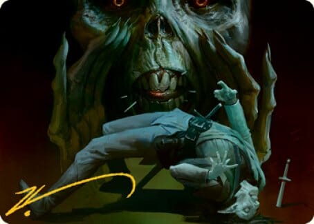Power Word Kill Art Card (Gold-Stamped Signature) [Dungeons & Dragons: Adventures in the Forgotten Realms Art Series] MTG Single Magic: The Gathering  | Multizone: Comics And Games