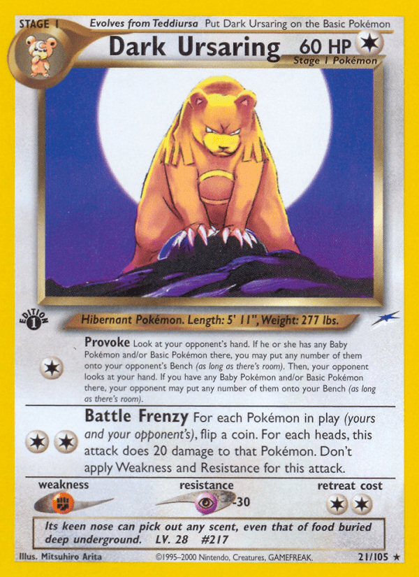 Dark Ursaring (21/105) [Neo Destiny 1st Edition] Pokemon Single Pokémon  | Multizone: Comics And Games