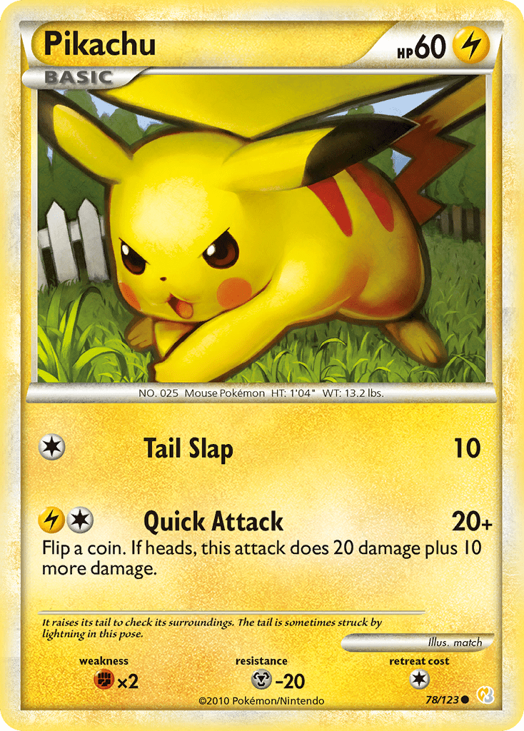 Pikachu (78/123) [HeartGold & SoulSilver: Base Set] Pokemon Single Pokémon  | Multizone: Comics And Games