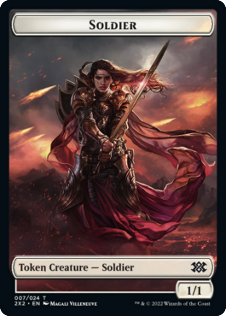 Spider // Soldier Double-sided Token [Double Masters 2022 Tokens] | Multizone: Comics And Games