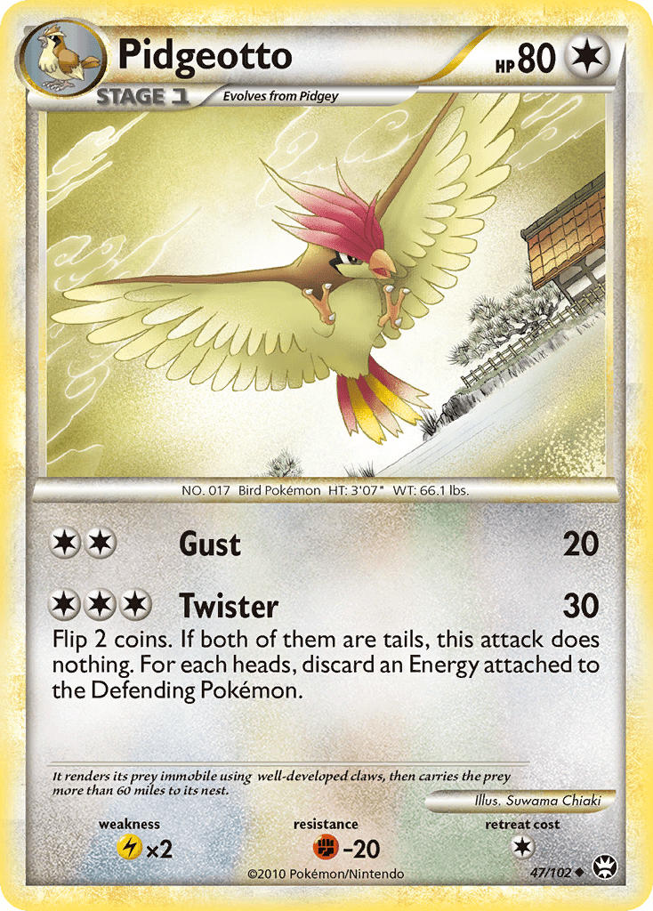 Pidgeotto (47/102) [HeartGold & SoulSilver: Triumphant] Pokemon Single Pokémon  | Multizone: Comics And Games