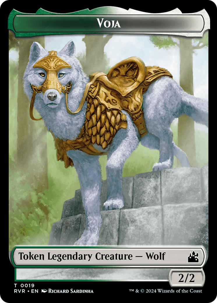 Elf Knight // Voja Double-Sided Token [Ravnica Remastered Tokens] MTG Single Magic: The Gathering  | Multizone: Comics And Games