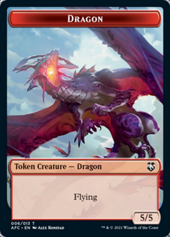Dragon // Dragon Spirit Double-sided Token [Dungeons & Dragons: Adventures in the Forgotten Realms Commander Tokens] MTG Single Magic: The Gathering  | Multizone: Comics And Games