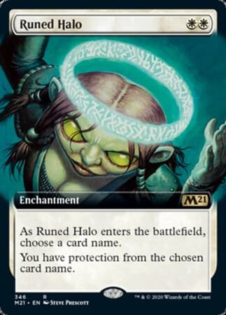 Runed Halo (Extended Art) [Core Set 2021] MTG Single Magic: The Gathering  | Multizone: Comics And Games