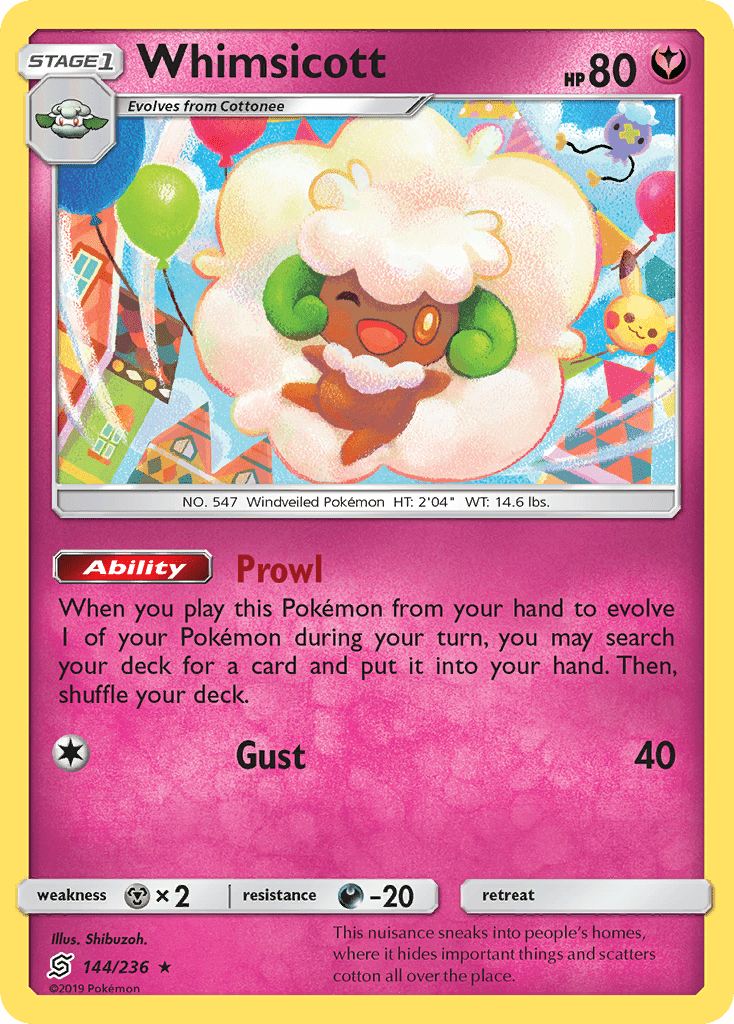 Whimsicott (144/236) [Sun & Moon: Unified Minds] Pokemon Single Pokémon  | Multizone: Comics And Games