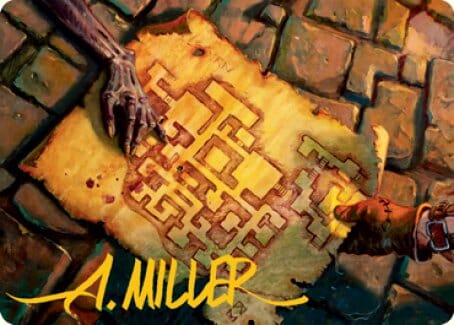 Dungeon Map Art Card (Gold-Stamped Signature) [Dungeons & Dragons: Adventures in the Forgotten Realms Art Series] MTG Single Magic: The Gathering  | Multizone: Comics And Games