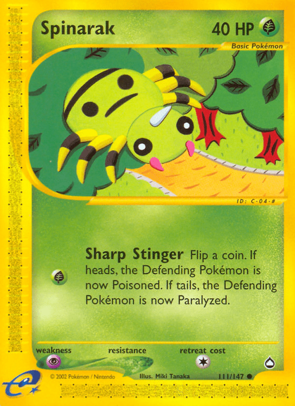 Spinarak (111/147) [Aquapolis] Pokemon Single Pokémon  | Multizone: Comics And Games