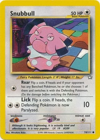 Snubbull (74/111) [Neo Genesis Unlimited] Pokemon Single Pokémon  | Multizone: Comics And Games