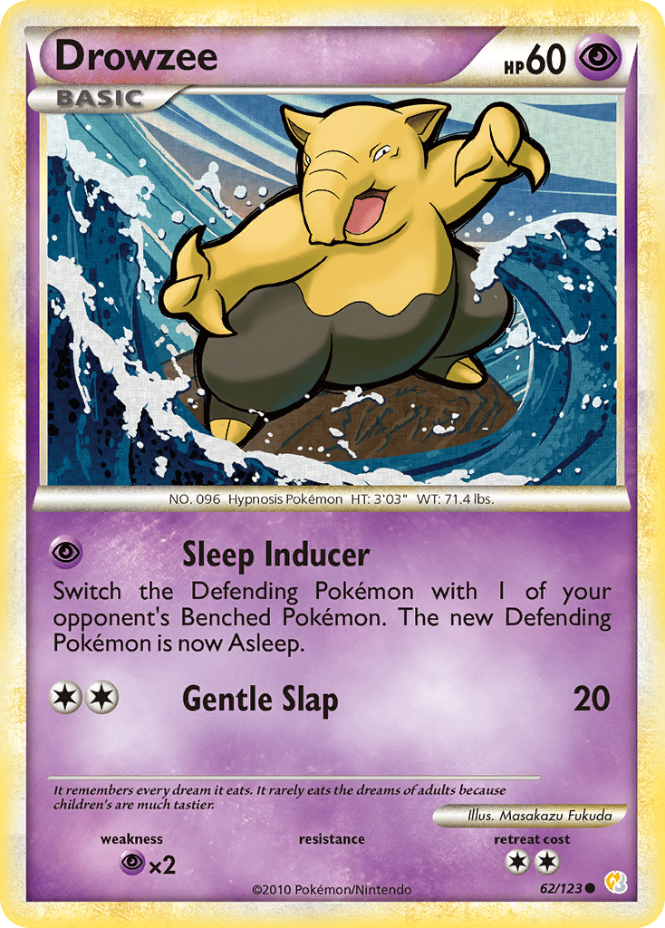 Drowzee (62/123) [HeartGold & SoulSilver: Base Set] Pokemon Single Pokémon  | Multizone: Comics And Games