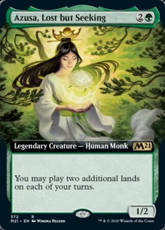Azusa, Lost but Seeking (Extended Art) [Core Set 2021] MTG Single Magic: The Gathering  | Multizone: Comics And Games