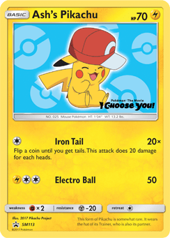 Ash's Pikachu (SM113) [Sun & Moon: Black Star Promos] Pokemon Single Pokémon  | Multizone: Comics And Games