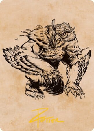 Owlbear (Showcase) Art Card (Gold-Stamped Signature) [Dungeons & Dragons: Adventures in the Forgotten Realms Art Series] MTG Single Magic: The Gathering  | Multizone: Comics And Games