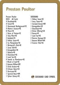 1996 Preston Poulter Decklist Card [World Championship Decks] MTG Single Magic: The Gathering  | Multizone: Comics And Games