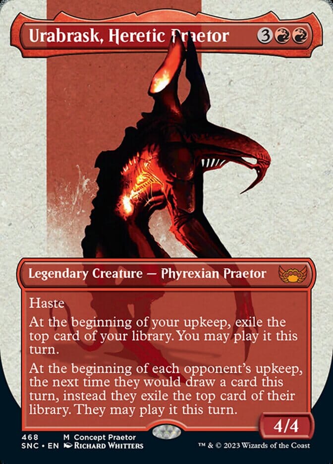 Urabrask, Heretic Praetor (Borderless Concept Praetors) [Phyrexia: All Will Be One] MTG Single Magic: The Gathering  | Multizone: Comics And Games