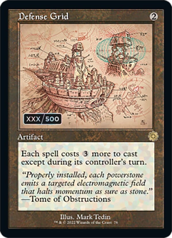 Defense Grid (Retro Schematic) (Serial Numbered) [The Brothers' War Retro Artifacts] MTG Single Magic: The Gathering  | Multizone: Comics And Games