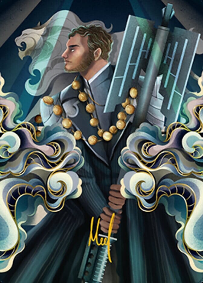 Rafiq of the Many Art Card (Gold-Stamped Signature) [Streets of New Capenna Art Series] MTG Single Magic: The Gathering  | Multizone: Comics And Games